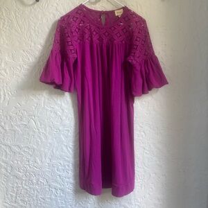 Ella Moss Magenta Lace Detail Dress | Size XS